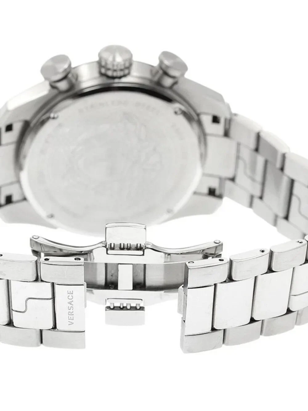 VERSACE VE21 Chronograph Date Silver / Black Dial Quartz Men's Watch_961760